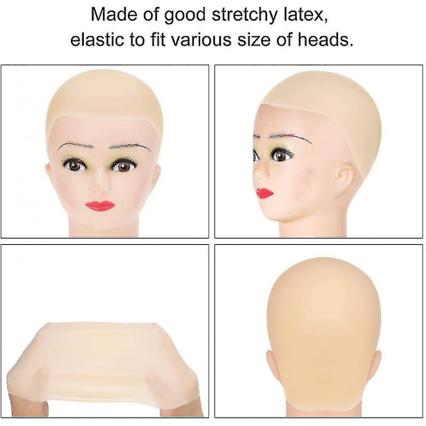 Skaldet Hoved Latex Skaldet Hoved Til Voksne Makeup Skaldet Hoved Paryk Cap Kostume Tilbehør 4stk
