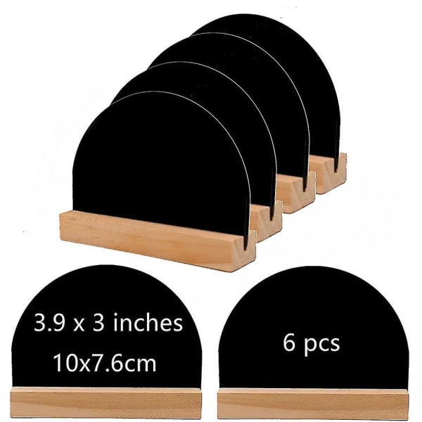 6-pack Mini Chalkboard Signs. Dubbelsidig Griffeltavla Med Träbas. Liten