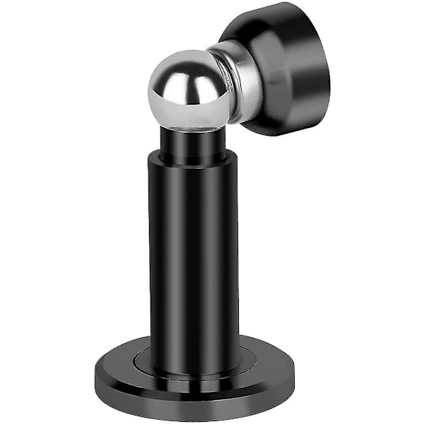Magnetisk dørstopper, magnetisk dørstopper, 304 rustfritt stål dørholder med vegg- og gulvmontert (svart)