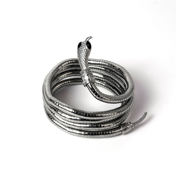 Spiral Snake Halsband Design Spice Girl Mörksvart krage (silver