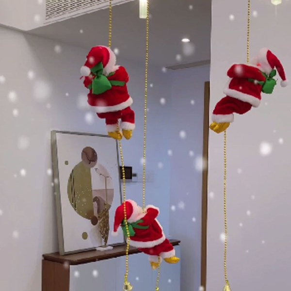Julemanden klatrer perler, julemanden klatrer i reb på træer