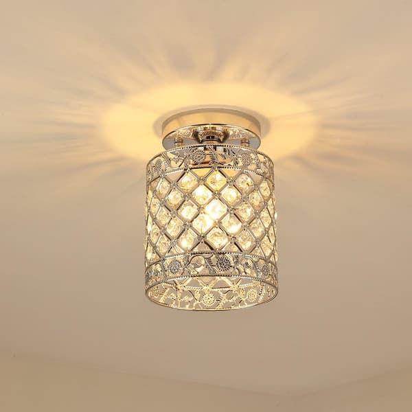 Mini moderne stil dekoration krystal flush mount loftlampe