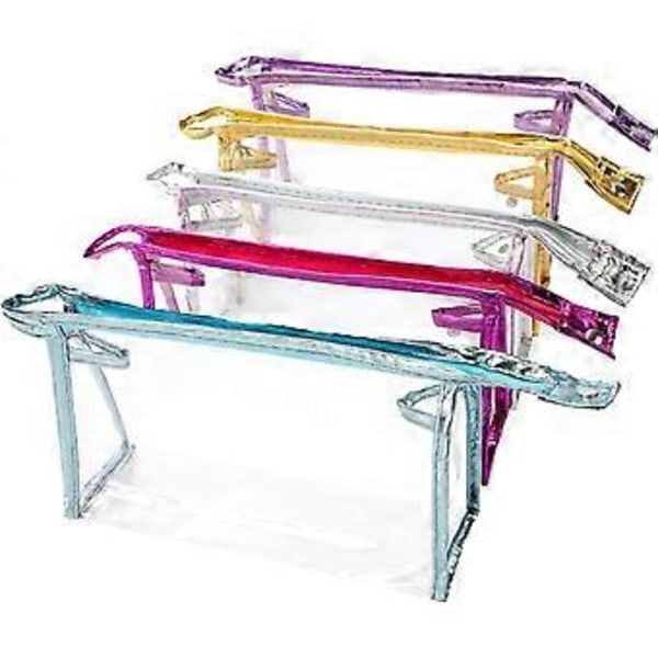 5 st Transparent Vattentät Kosmetikaväska med Dragkedja Bärbar PVC Klar Sminkväska för Semesterresor Mode Transparenta Väskor()