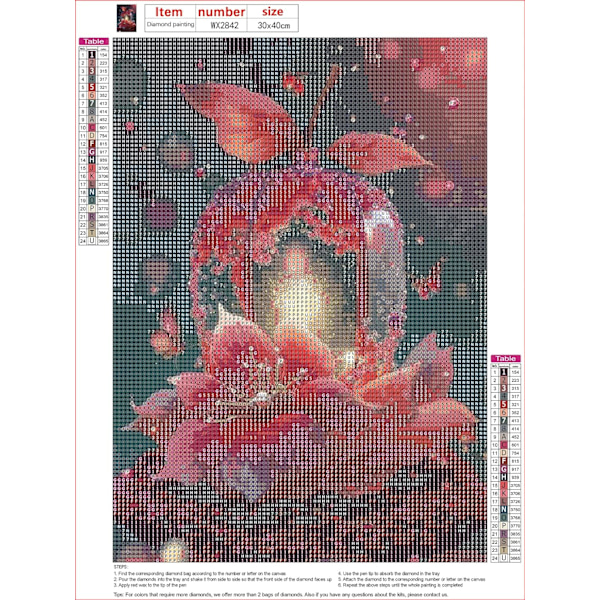 （34）4 delar DIY Diamond Painting  No?l Kit, 5D Jul Broderi