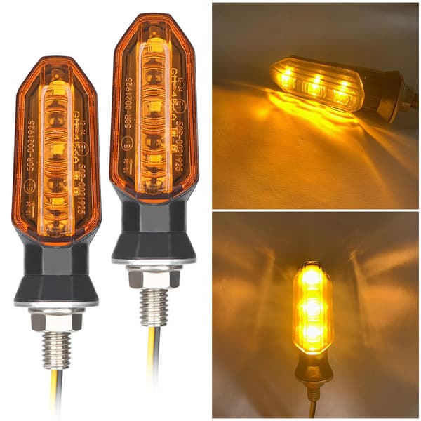4 stk 3LED motorsykkel blinklys - gult E1