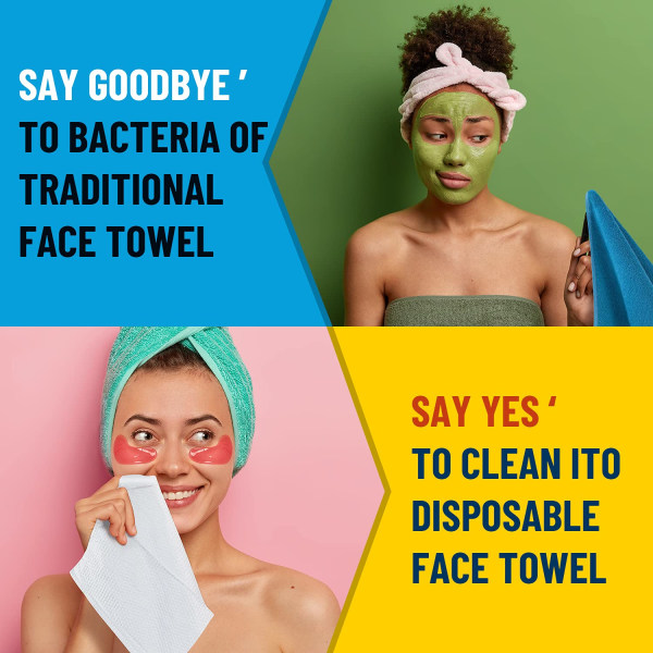 ITO Disposable Face Towel,  Biodegradable Facial Tissue, Unscente