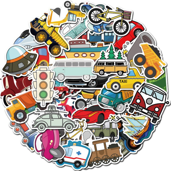 40 creative cartoon transportation stickers children's puzzle poc