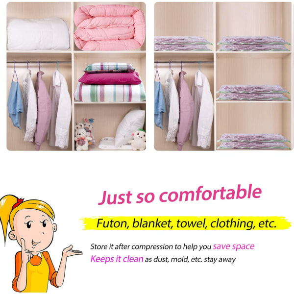 Ekstra Store Vakuumposer 4-Pakning Gigantiske [120x100cm] for Klær, Dyner/Sengetøy (4 stk (XL))