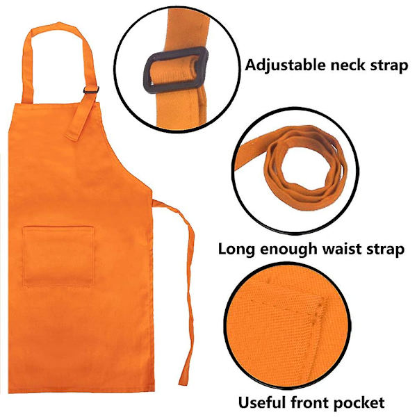 4 st Blå Barnförkläden Set, Pojkar Flickor Justerbara Förkläden Med 2 Fickor, Barn Kockförkläde Toddler（9-12 gammalt）