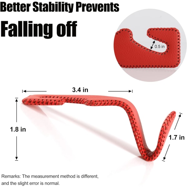 Punainen ensiluokkainen nahkainen niskatuen koukut, auton koukut, sisätilatarvikkeet