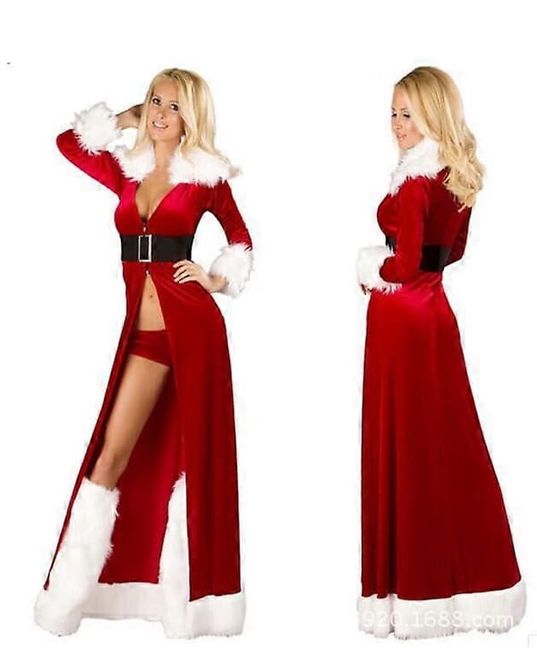 Julekostumer Kappe Fru Claus Julemand Jul Fløjl Hætte Kappe Robe