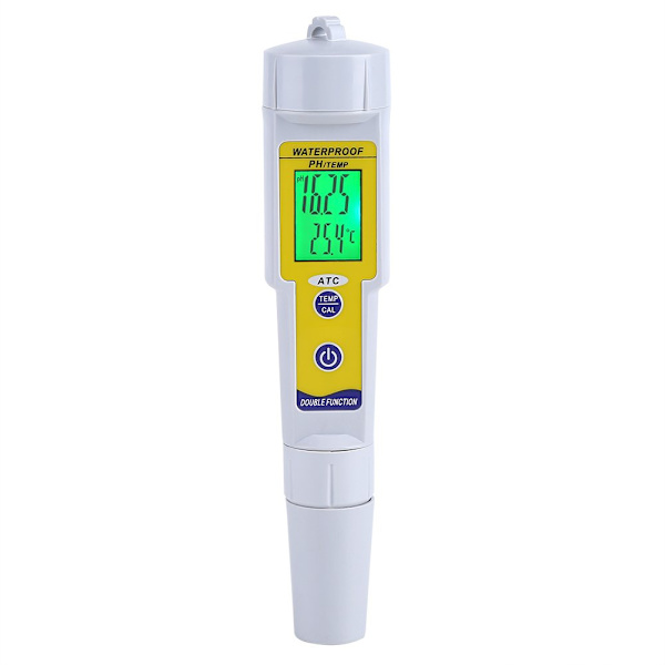 PH-meter, bærbar PH-tester, digitalt LCD PH- og temperaturmåler, vandkvalitet