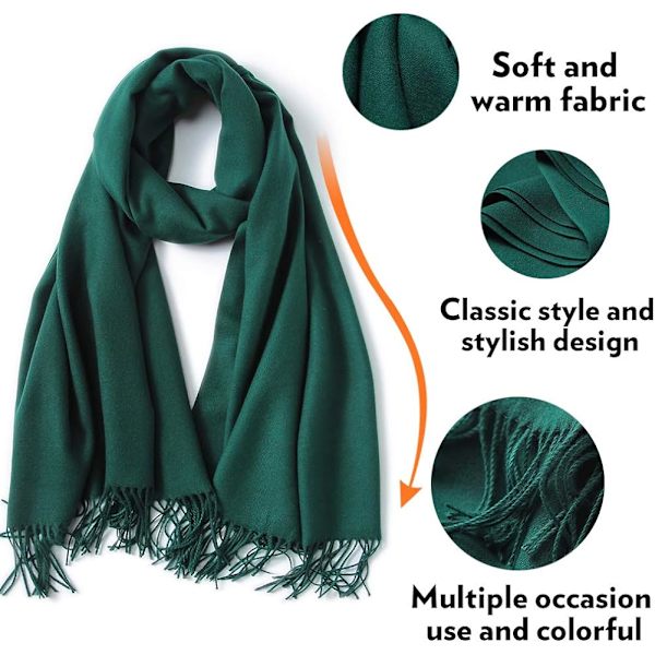 Halsdukar Dam Herr Pashmina Sjal Wrap Höst Vinter Bröllop Silkeslen