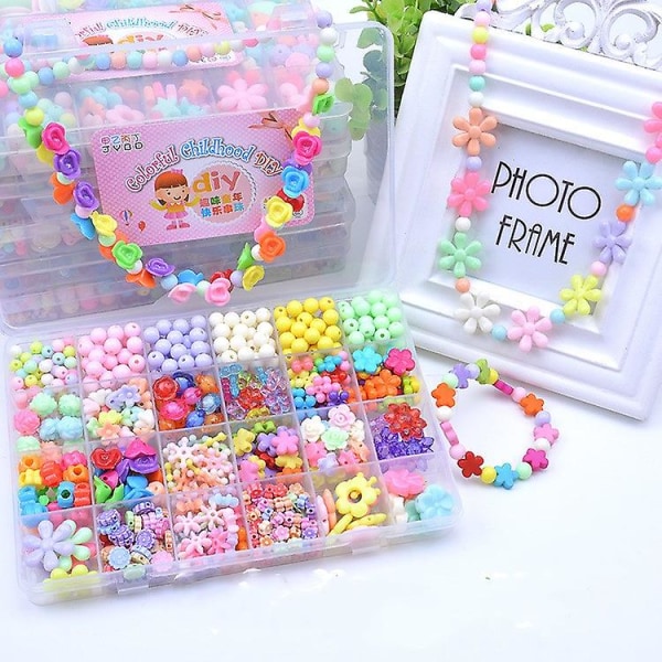 Creative Children&#39;s Beaded Toy Set Girl Diy Handmade Puzzle Wear Bead Necklace