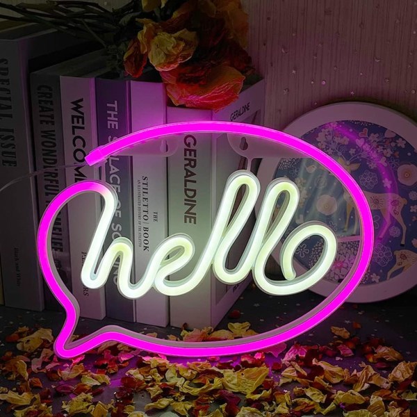 Neon-kyltti, Hello Neon Lights LED Neon Lights Bedroom USB tai Batter