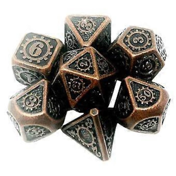 7 stk./pakke Polyhedral Zinklegering til Drageskæl DnD RPG Brætspil Terninger (03) 3