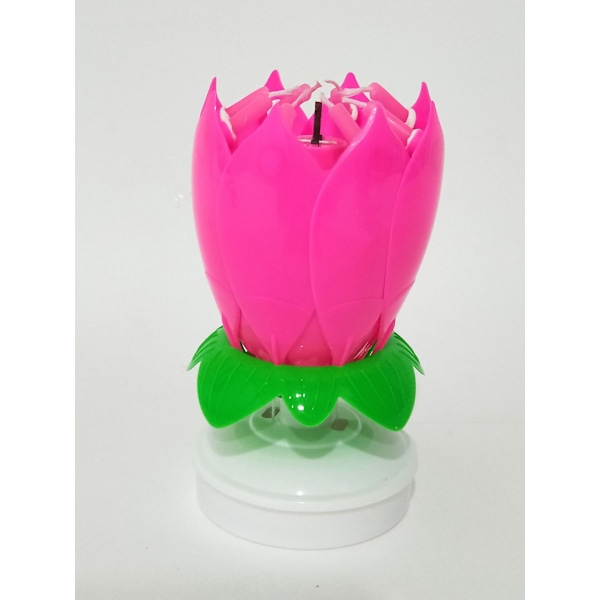 Magiske Bursdagslys Musikk Bursdagslys Roterende Lotus Bursdagskake Leke Rosa