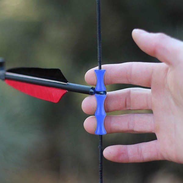 1 Set Pilbåge Sträng Finger Saver Skyddande Utrustning, Quickshot Guard Finger Saver Silikon Finger Protector För Recurve Compound Båge（Blå）
