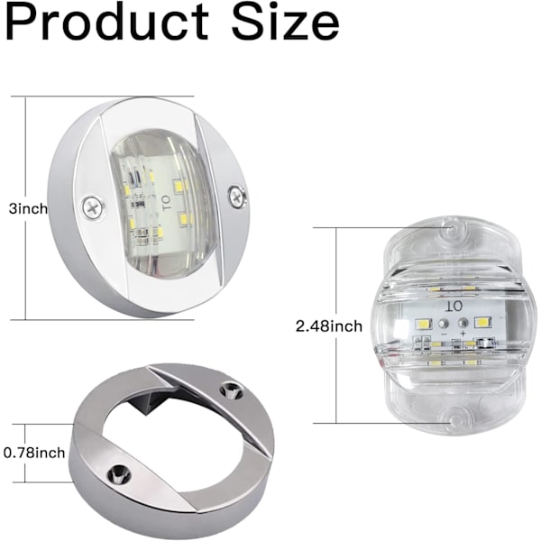 4 stk. Hvid DC12V 6 LED Side Marker Lys Navigationslys Vandtæt