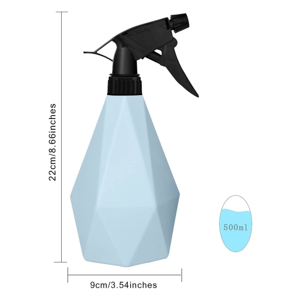 2 stk. Vandsprayflaske Tomme Plastik Mister Flasker Holdbar Trigger Sprayer Til Rengøring, Havearbejde, 600ml