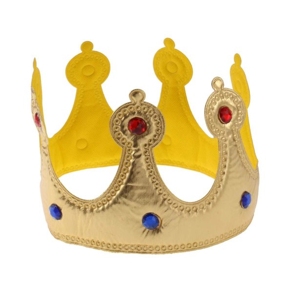 King Crowns Barnfödelsedagsfest Hatt Prinsessan Tiara Pannband Kostymtillbehör Festfavoriter（Guld）