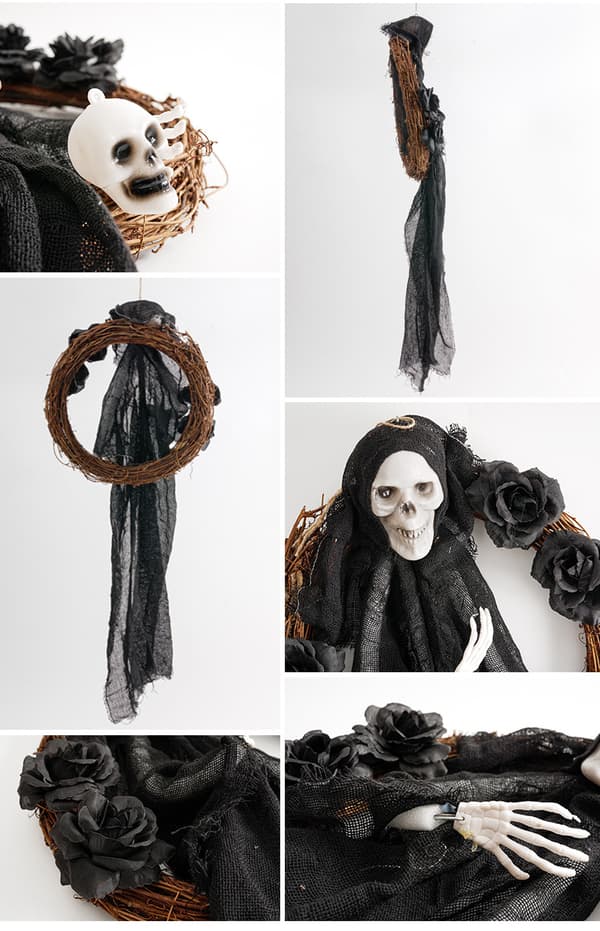 <p>Materiale: stoff + rotting grener + jernwire</p> <p>Prosess: