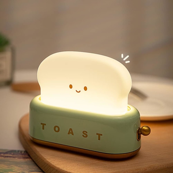 Toast Bread Nattlampa för barn, Creative Brödrost Bordslampa, Cu
