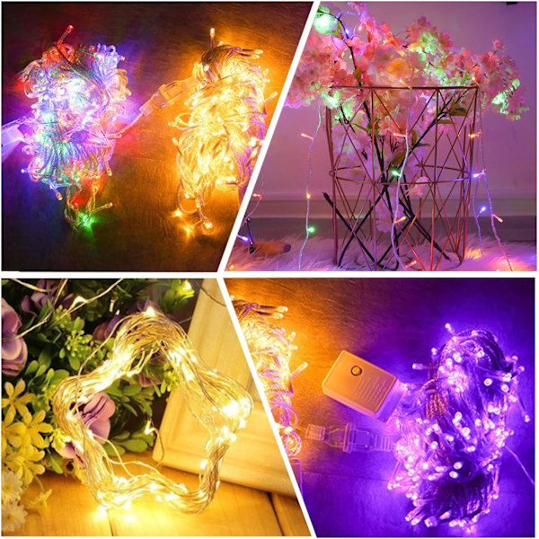 10m 100 LED ljusslinga, romantisk bröllopsfestdekoration, inomhus