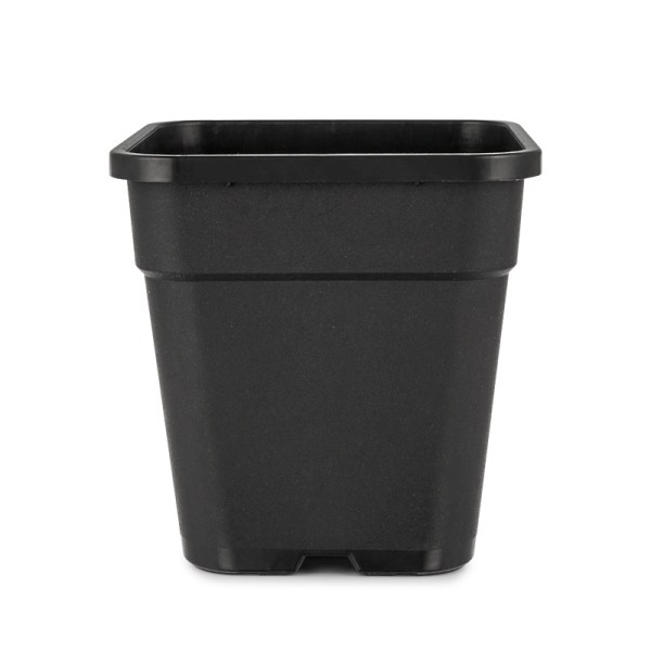 Planteringskruka svart 2-pack 12 #, fyrkantig plastburk svart