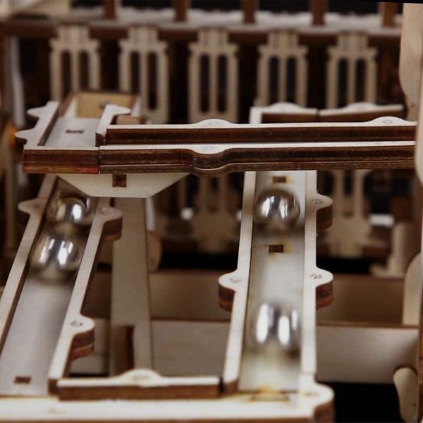 Kulbana 3d Träpussel Berg-och Dalbana Mekanisk Modell Självtillverkad Dekoration Utbildning Present