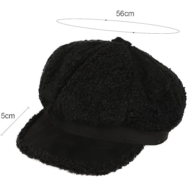 Sort Dame Beret Huer Fransk Stil Uld Bereter Damer Klassisk S