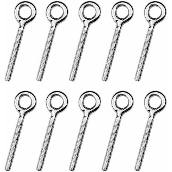 10-pack M4 ögleskruvar ringbultar svetsade ring skruvar öglebult