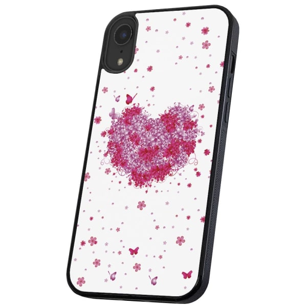 iPhone XR - Cover/Mobilcover Blomsterhjerte Multicolor