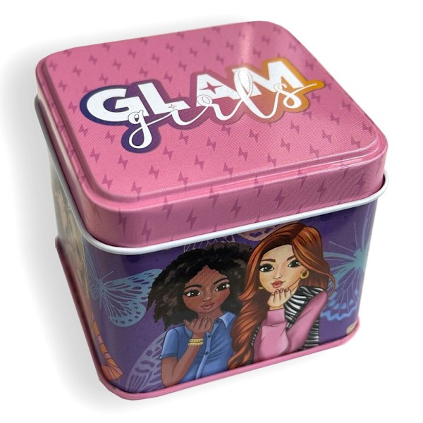 Glam Girls Fjäril Mini Metal Box 7,5 cm - Perfekt för Förvaring och Dekoration