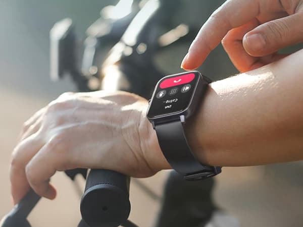 Smartklocka dam herr gummiarmband sport Bluetooth-samtal guld Guld