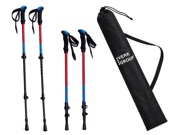 Gåstavar nordic walking tillbehör Röd