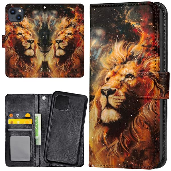 iPhone 13 - Plånboksfodral/Skal Lion