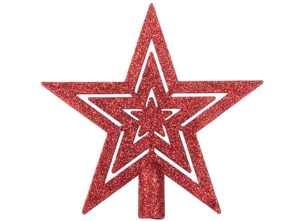 100-Pak Julekugler + Stjerne – Juledekoration Red