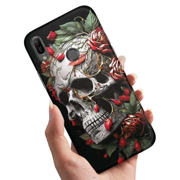 Huawei Y6 (2019) - Cover/Mobilcover Skull Roses
