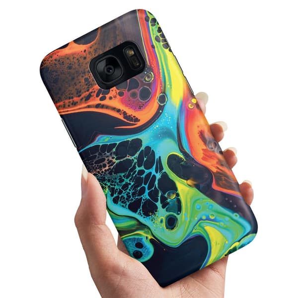 Deksel / Mobildeksel til Samsung Galaxy S7 Edge - Marmor Multicolor