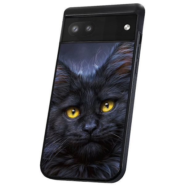 Google Pixel 6A - Skal/Mobilskal Svart Katt