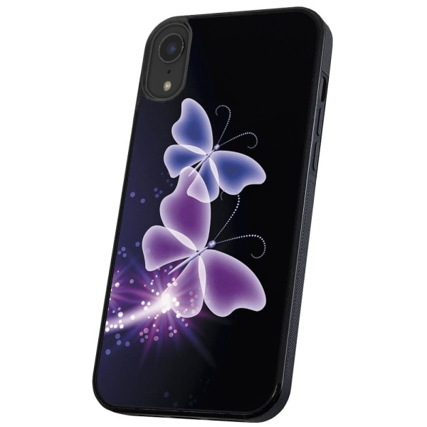 iPhone XR - Skal/Mobilskal Lila Fjärilar multifärg