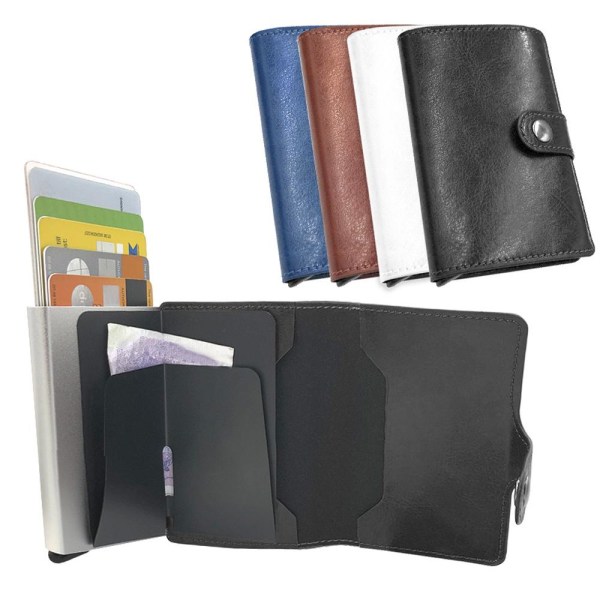 Korthållare Pop-Up / Plånbok 10 kort - RFID-skydd Brun