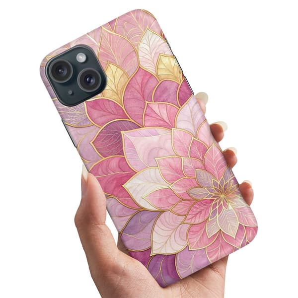 Cover / Mobilcover til iPhone 15 - Flower