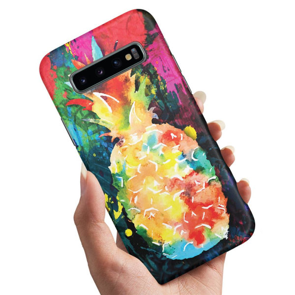 Samsung Galaxy S10 Plus - Cover/Mobilcover Regnbue Ananas