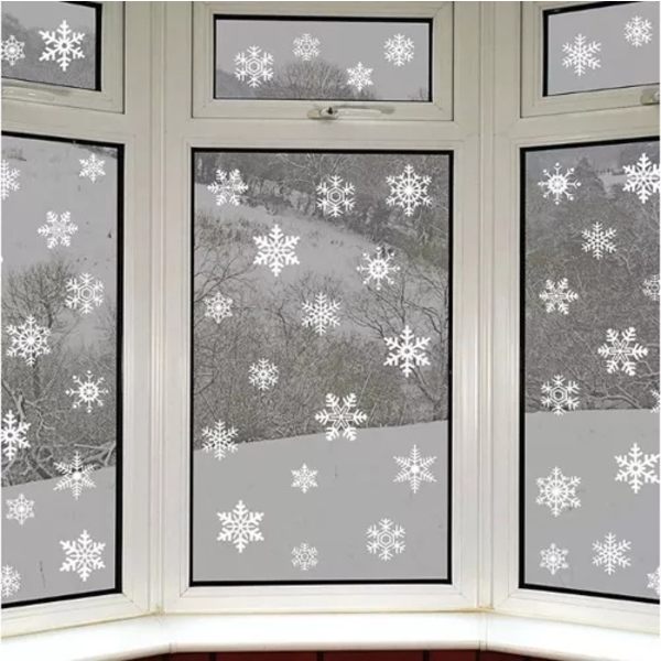 Jul Fönsterdekoration - Snöflingor