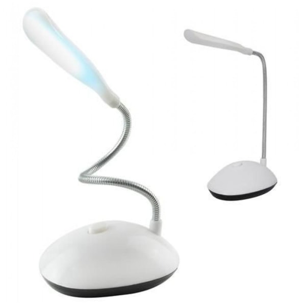 LED Bordslampa med Flexibel Svanhals - Batteridriven Lampa Vit