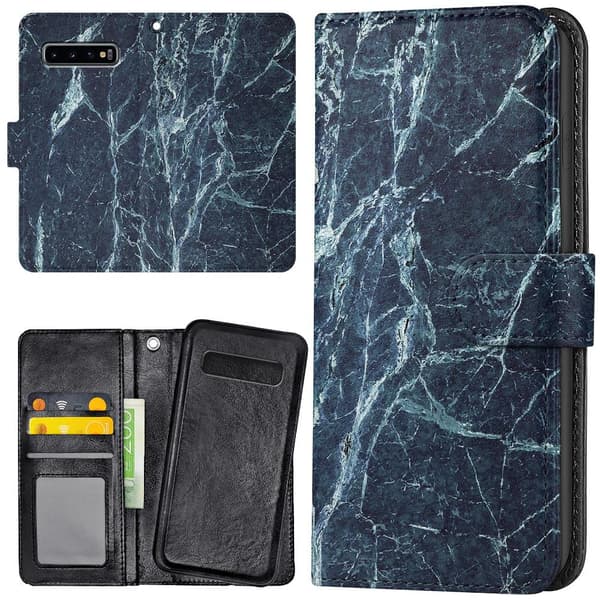 Samsung Galaxy S10 Plus - Lommebok Deksel Marmor