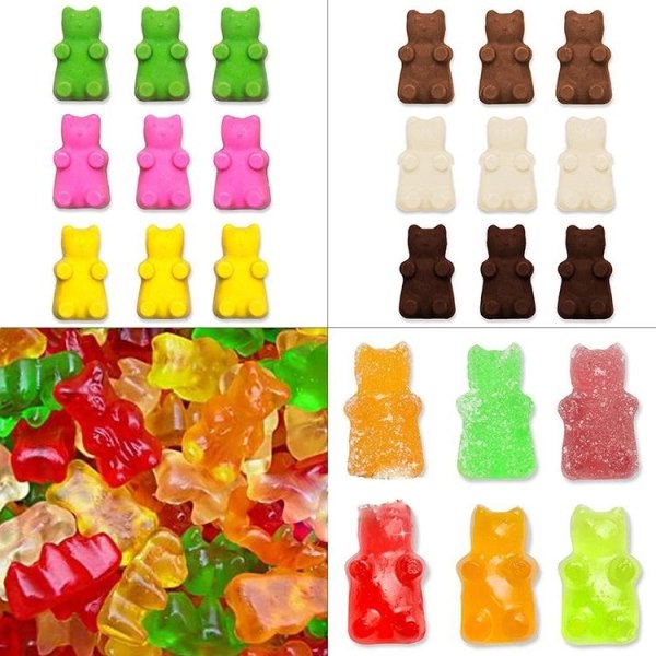 2 kpl - silikonimuottikumikarhut / jäämuotti - 100 karhua Multicolor
