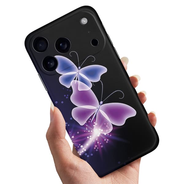 Deksel / Mobildeksel til iPhone 17 Pro - Lilla Sommerfugler